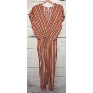 DRESS FORUM Pebble Print Jumpsuit in Muted Orange White Sz S